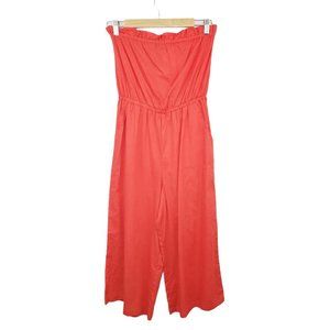 ♦️5/$20 Eyeshadow Red Strapless Jumpsuit Small